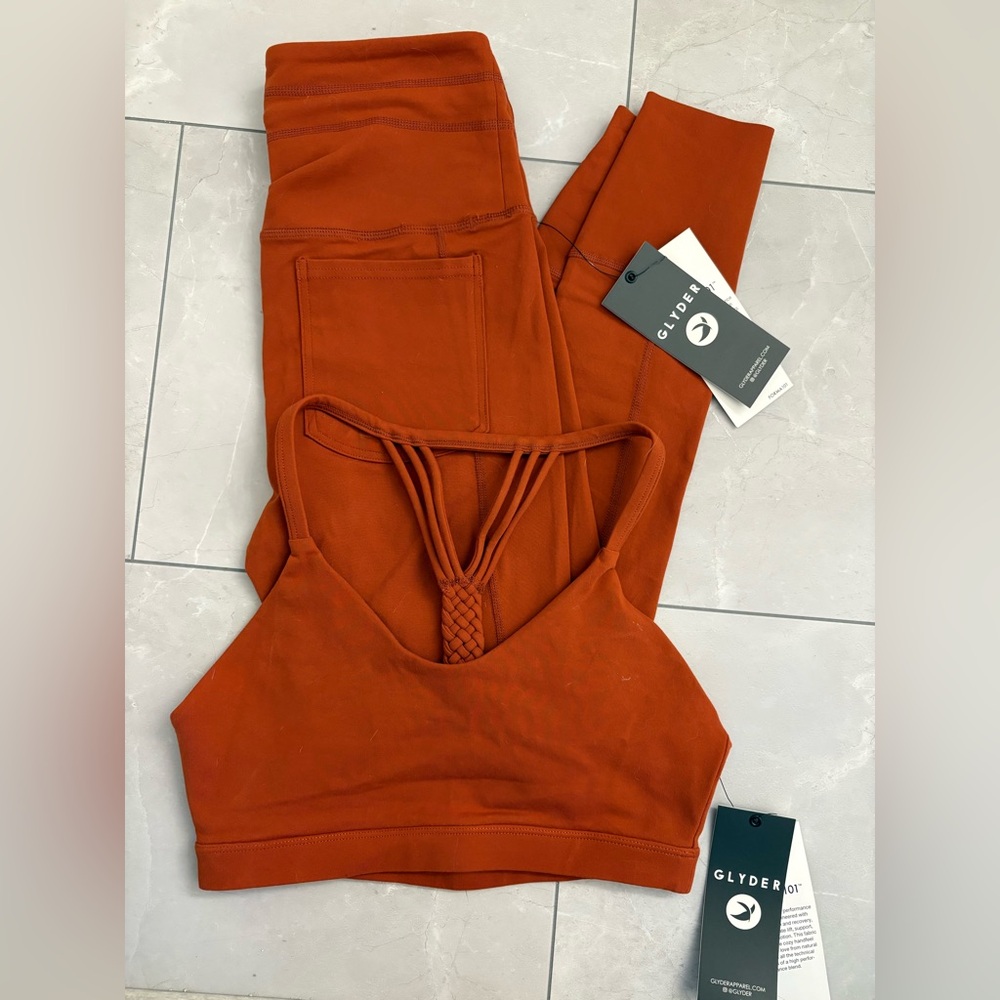 Glyder Terracotta Braided Back Activewear Set